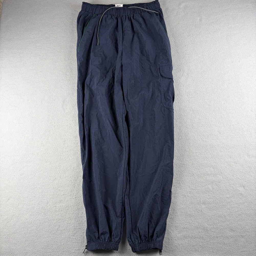 Vintage 90s Nike Boys M 8-10 Navy Cargo Track Pants Ankle Zip Taiwan